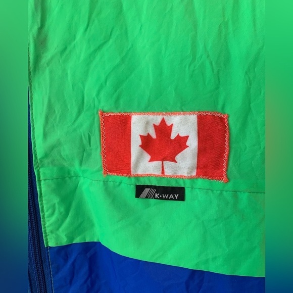 K-WAY 80s/90s Colorblock Windbreaker with Packable Waist Pouch - Picture 3 of 8